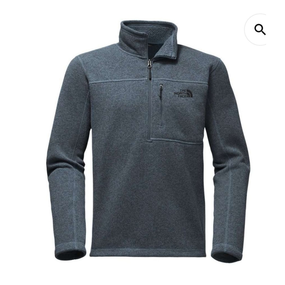 Men's The North Face Blue Heather Quarter Zip Fleece Pullover M